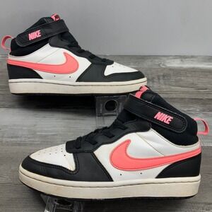 Nike Court Borough Mid 2 sneakers Kids Size 2Y White/Black/Pink